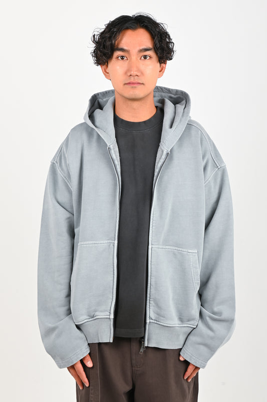 Beach Brains 'Bomber' Zip Hoodie in Steel