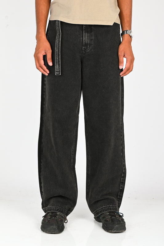 Beach Brains 'Work Cut' Jeans in Black