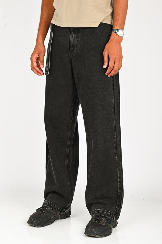 Beach Brains 'Work Cut' Jeans in Black