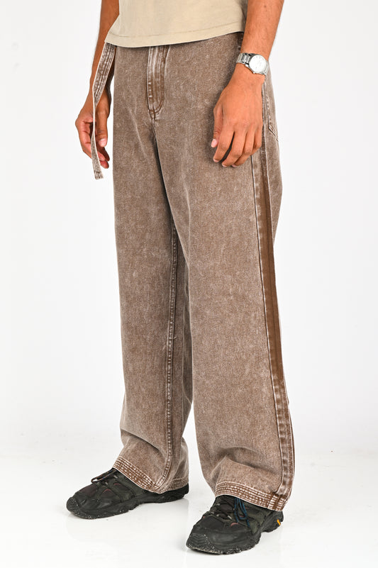 Beach Brains 'Work Cut' Jeans in Brown