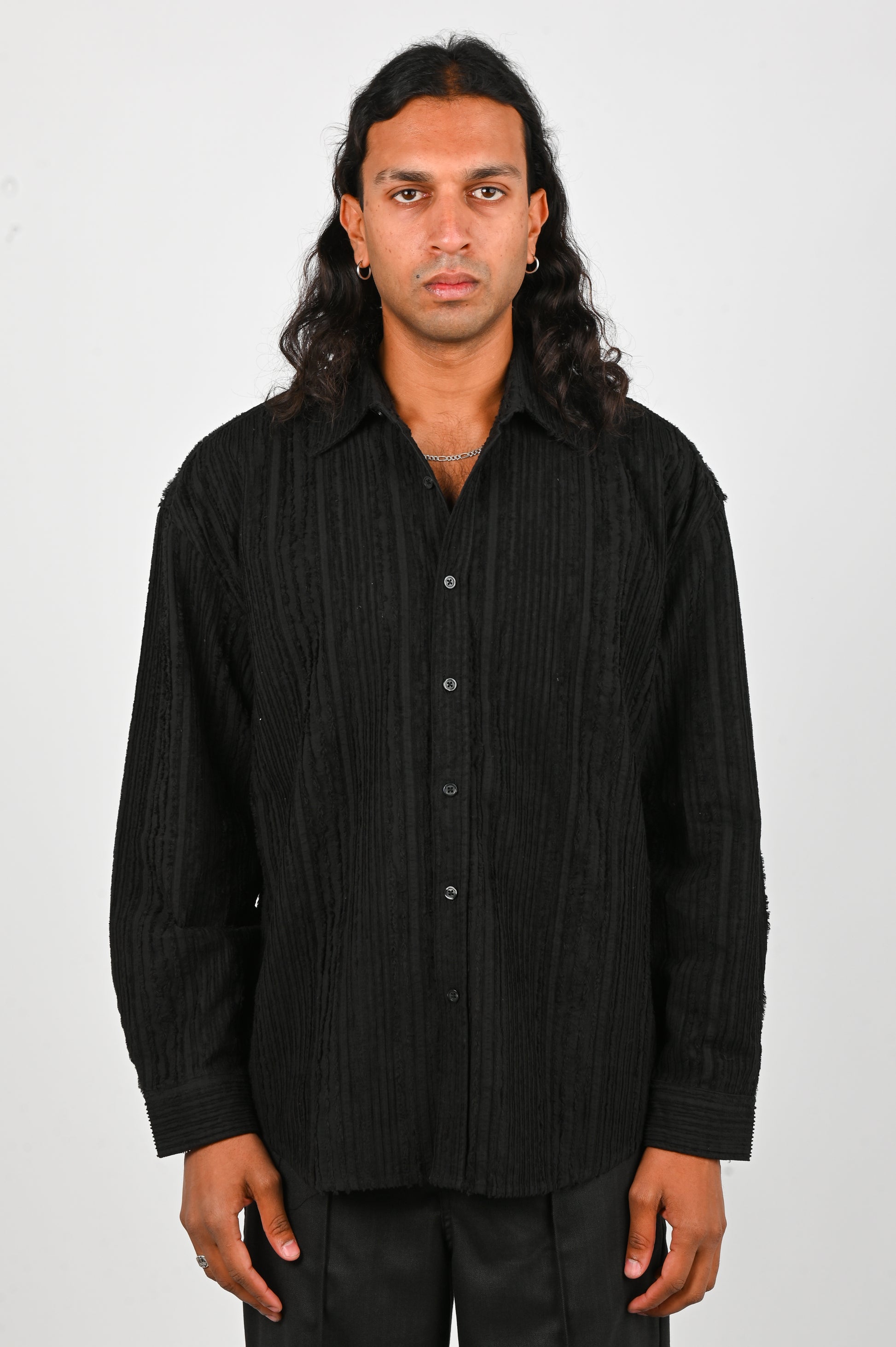 Beach Brains 'Drop' Long Sleeve Shirt in Black