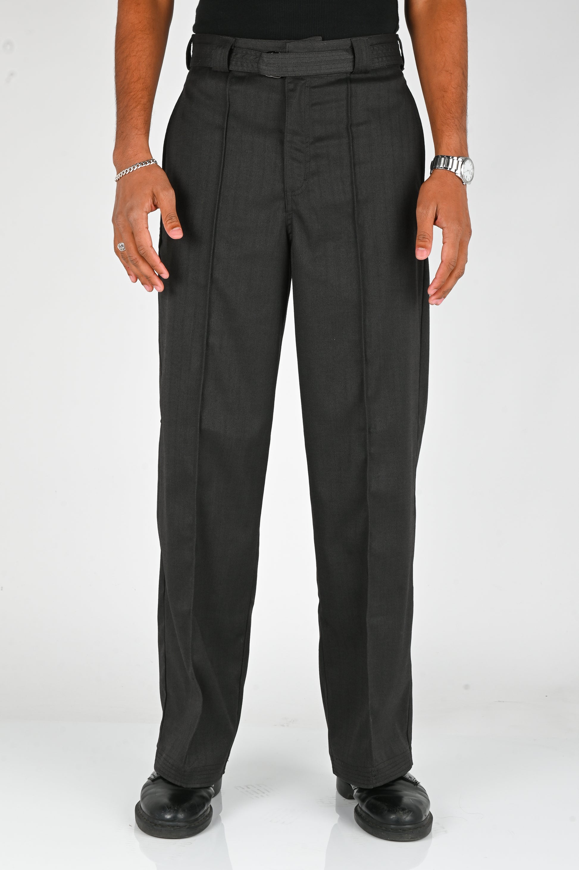 Beach Brains 'Shadow' Suit Pant in Black Herringbone