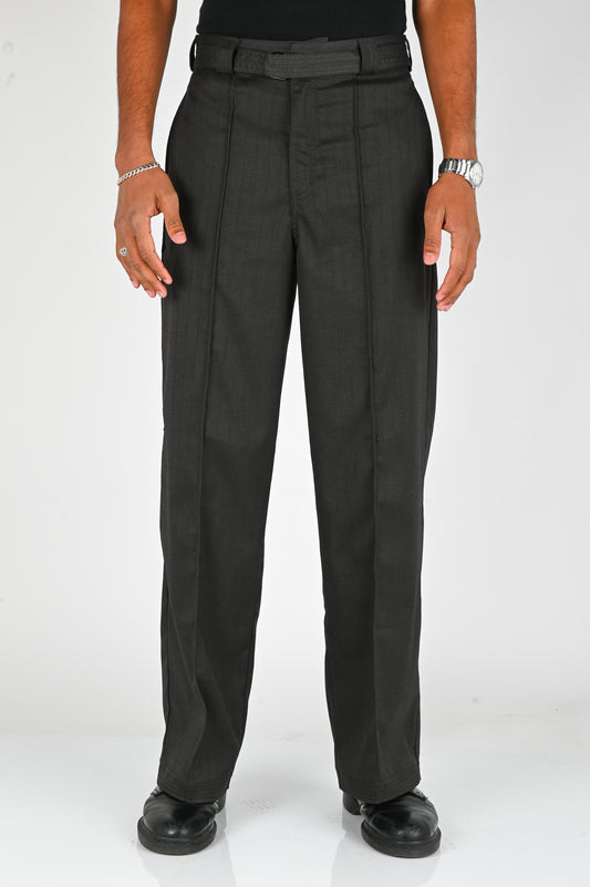 Beach Brains 'Shadow' Suit Pant in Black Herringbone