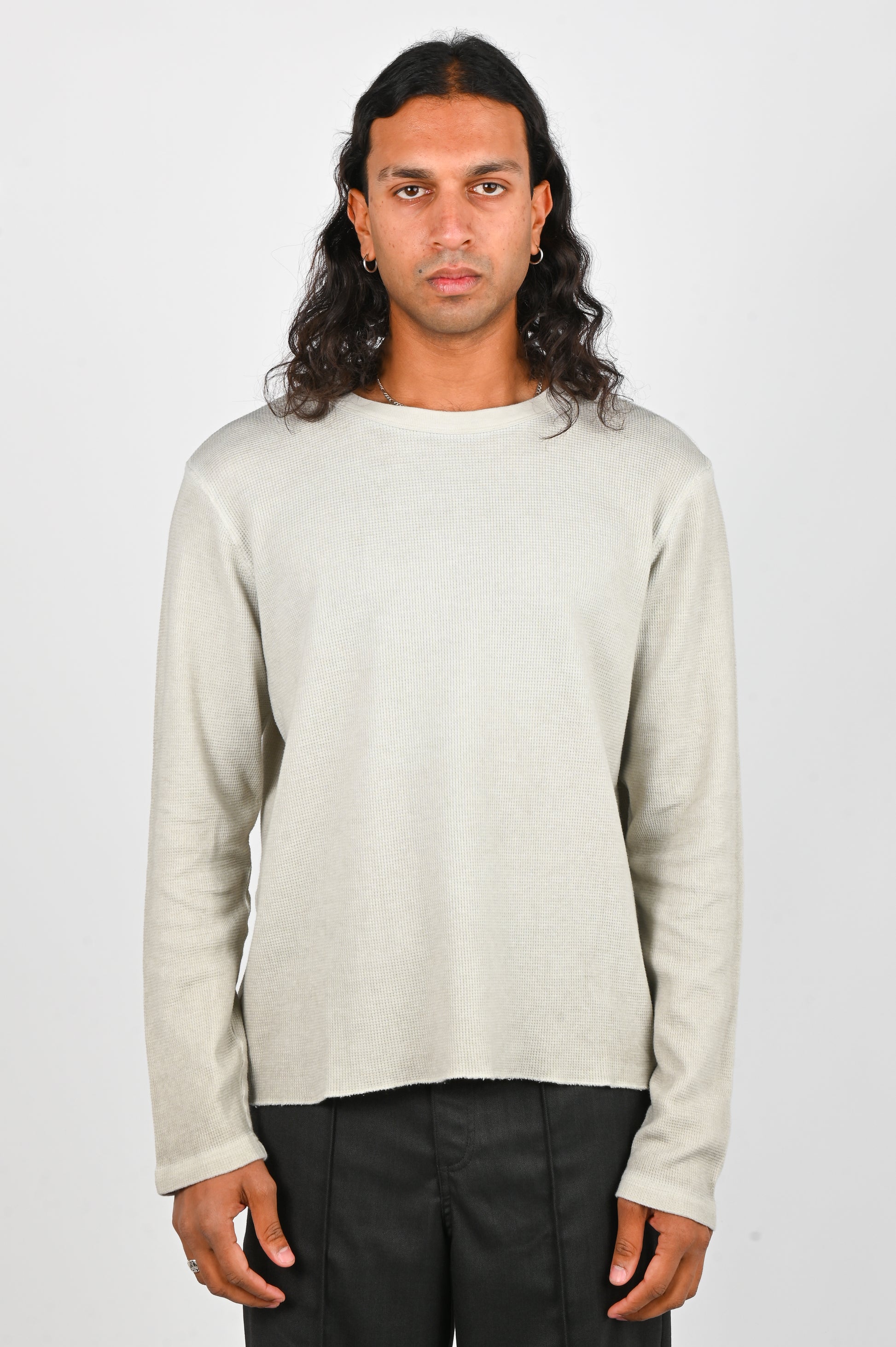 Beach Brains 'Drive' Waffle Long Sleeve in Mechanic Wash