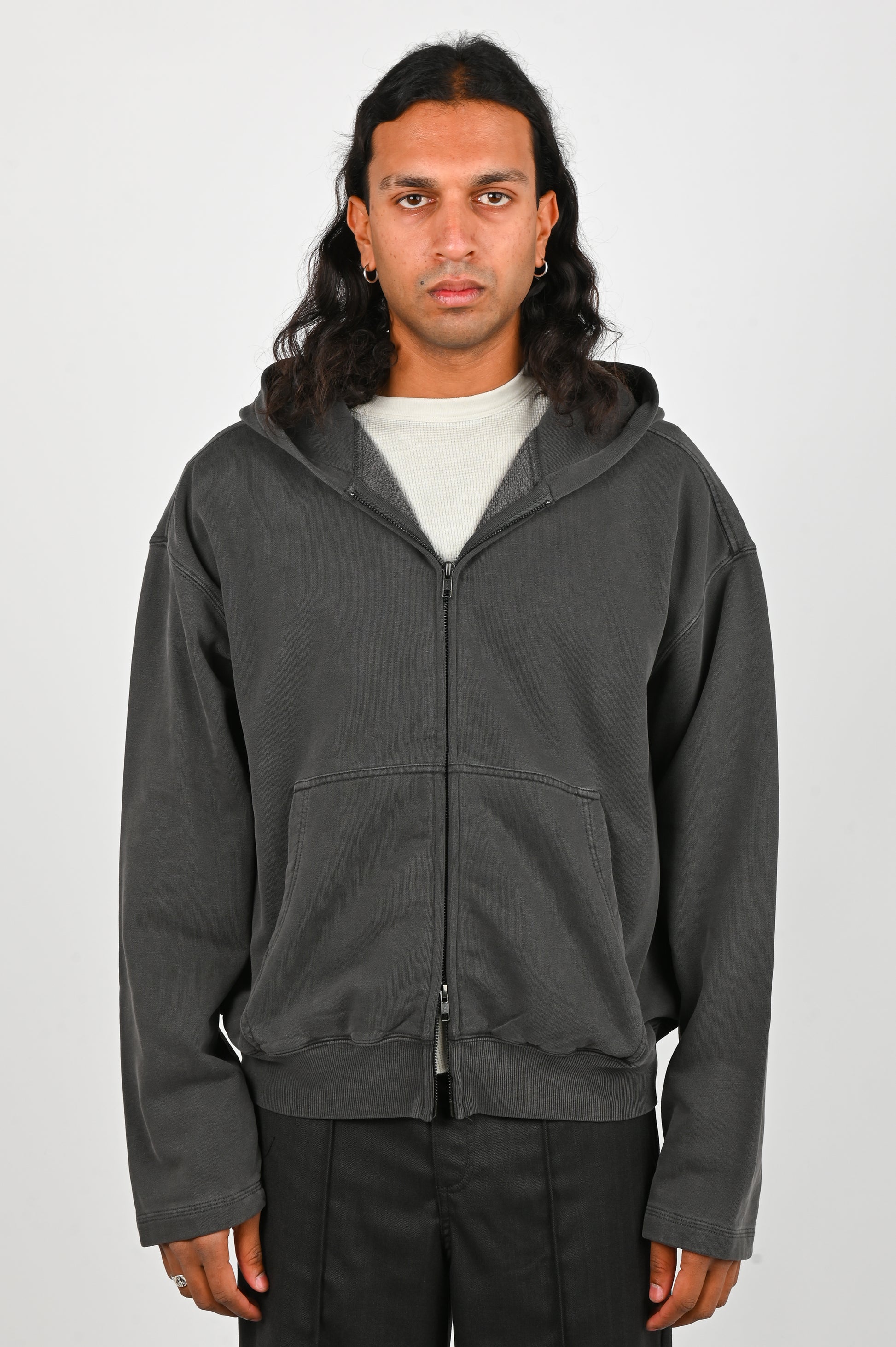 Beach Brains 'Tour' Zip Hood in Charcoal