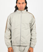Candice Nylon Track Jacket in Light Grey