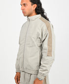 Candice Nylon Track Jacket in Light Grey