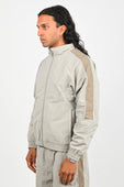 Candice Nylon Track Jacket in Light Grey