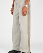 Candice Nylon Track Pants in Light Grey