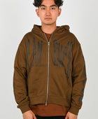 Candice 'Razor' Zip Hoodie in Brown