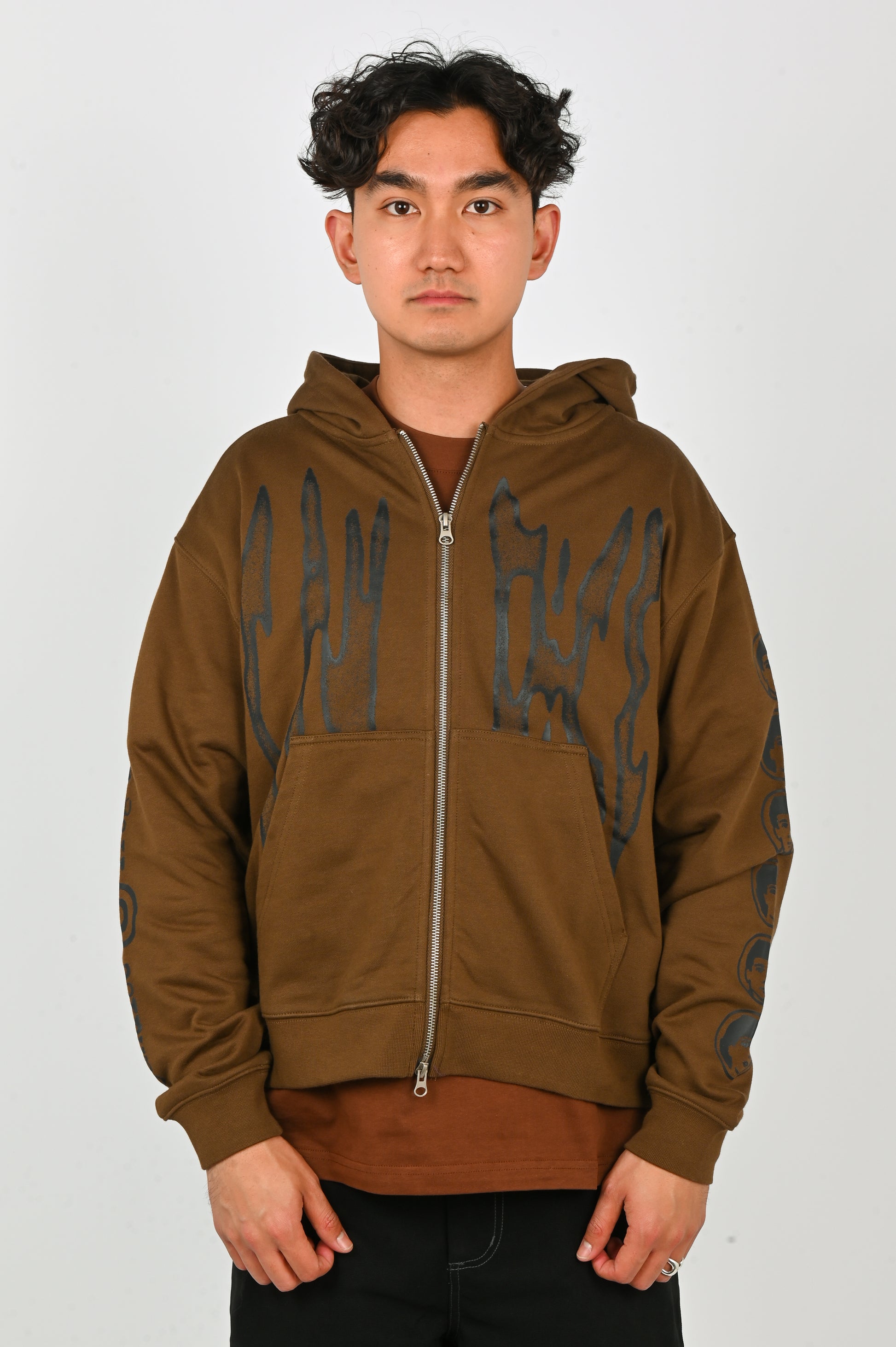 Candice 'Razor' Zip Hoodie in Brown
