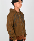 Candice 'Razor' Zip Hoodie in Brown