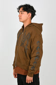 Candice 'Razor' Zip Hoodie in Brown