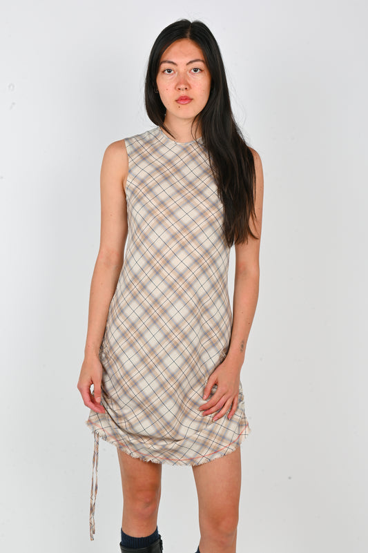 KATALYST 'Bias' Mini Dress in Sand Plaid