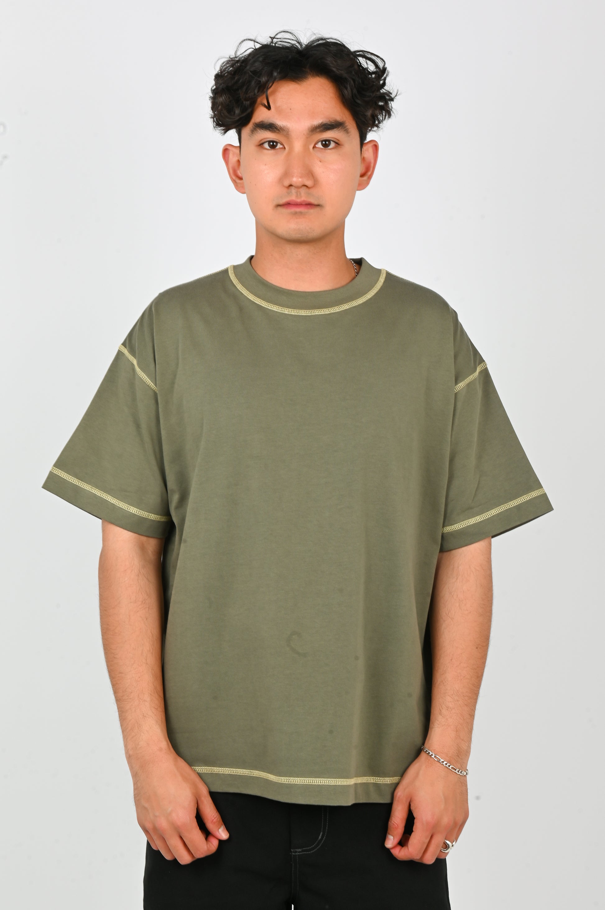 Candice 'Contrast' Tee in Sage