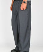 Checks 'Hakama' Pants in Charcoal Wool
