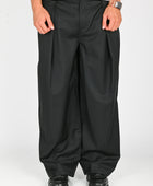 Checks 'Hakama' Pants in Black Wool