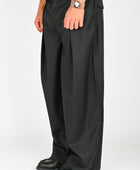 Checks 'Hakama' Pants in Black Wool
