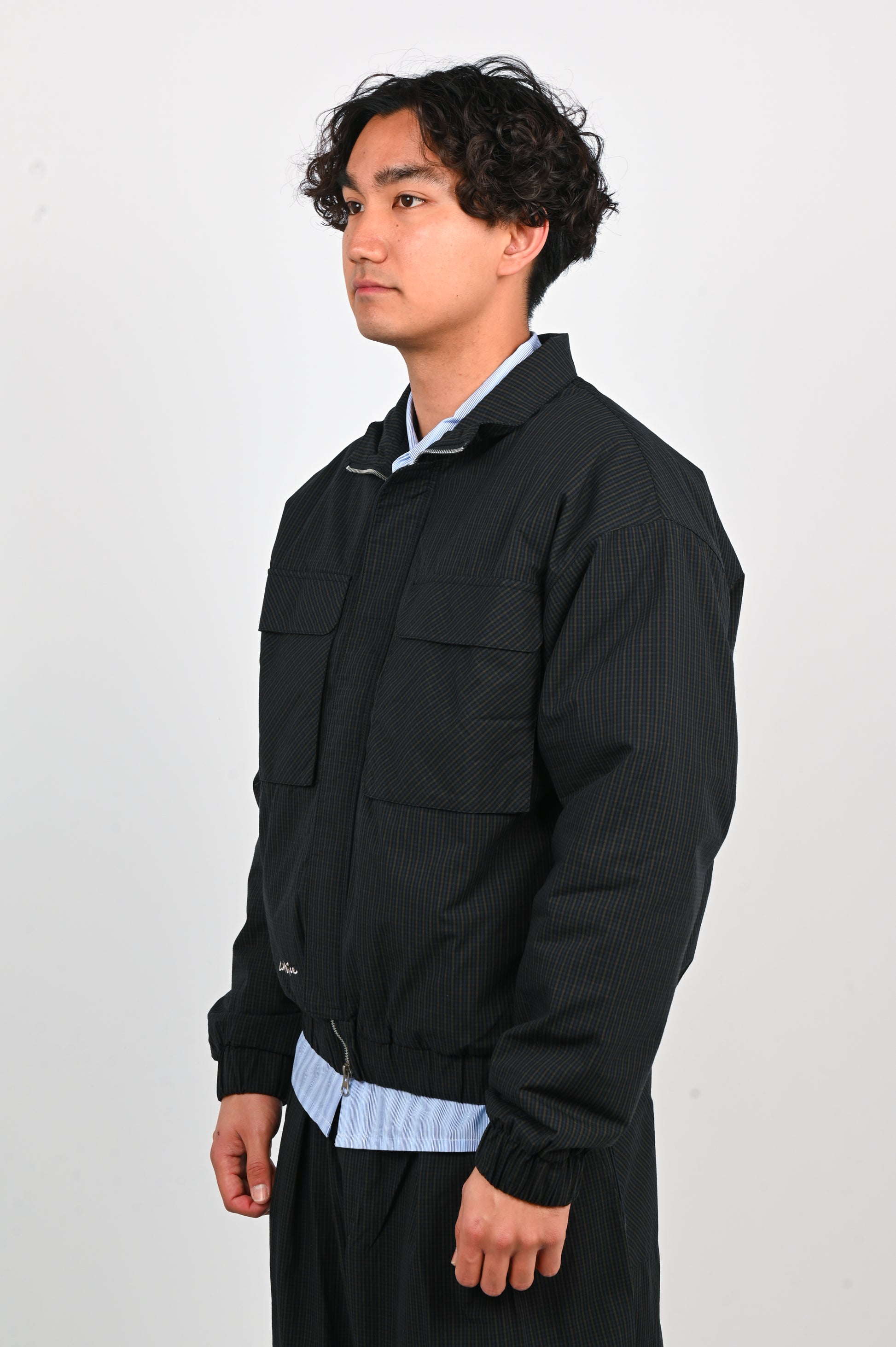 Candice 'Taki' Checkered Jacket in Navy