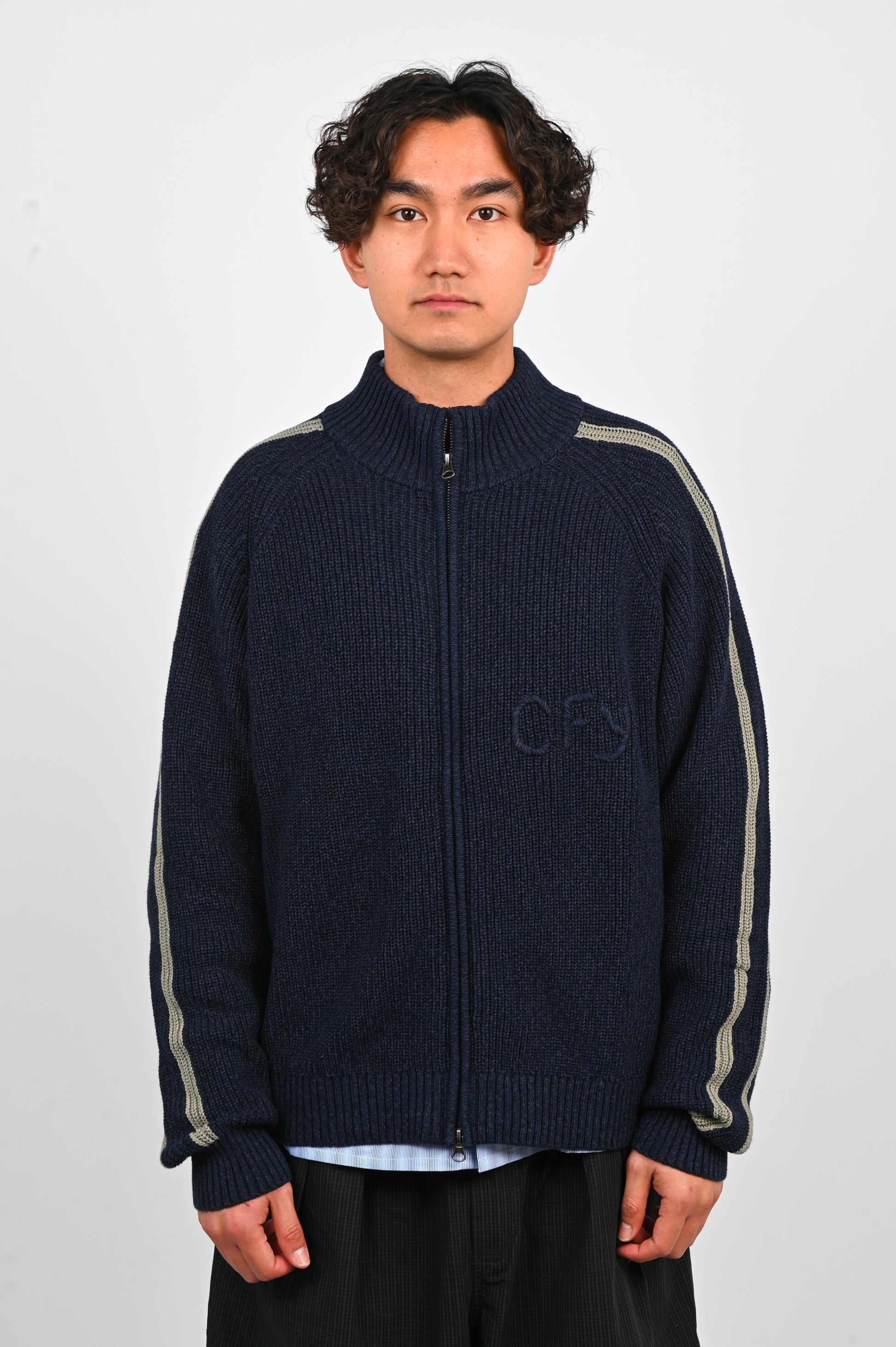 Candice 'Wolfe' Zip Knit in Navy