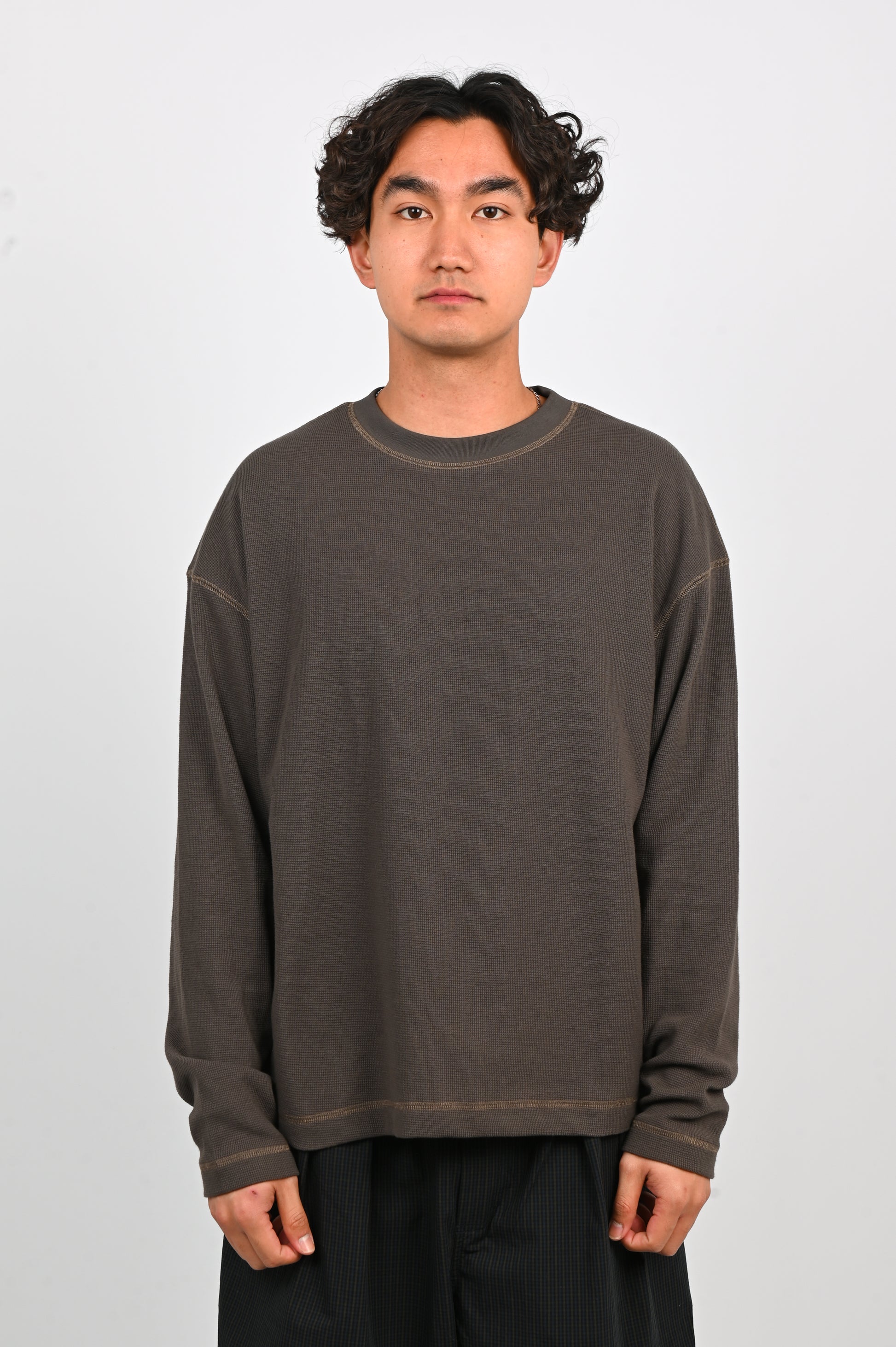 Candice Waffle LS Tee in Mud
