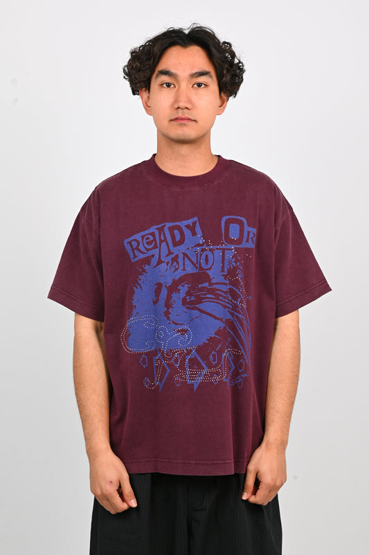 Candice 'Ready' Tee in Maroon