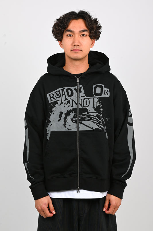 Candice 'Ready' Zip Hoodie in Black