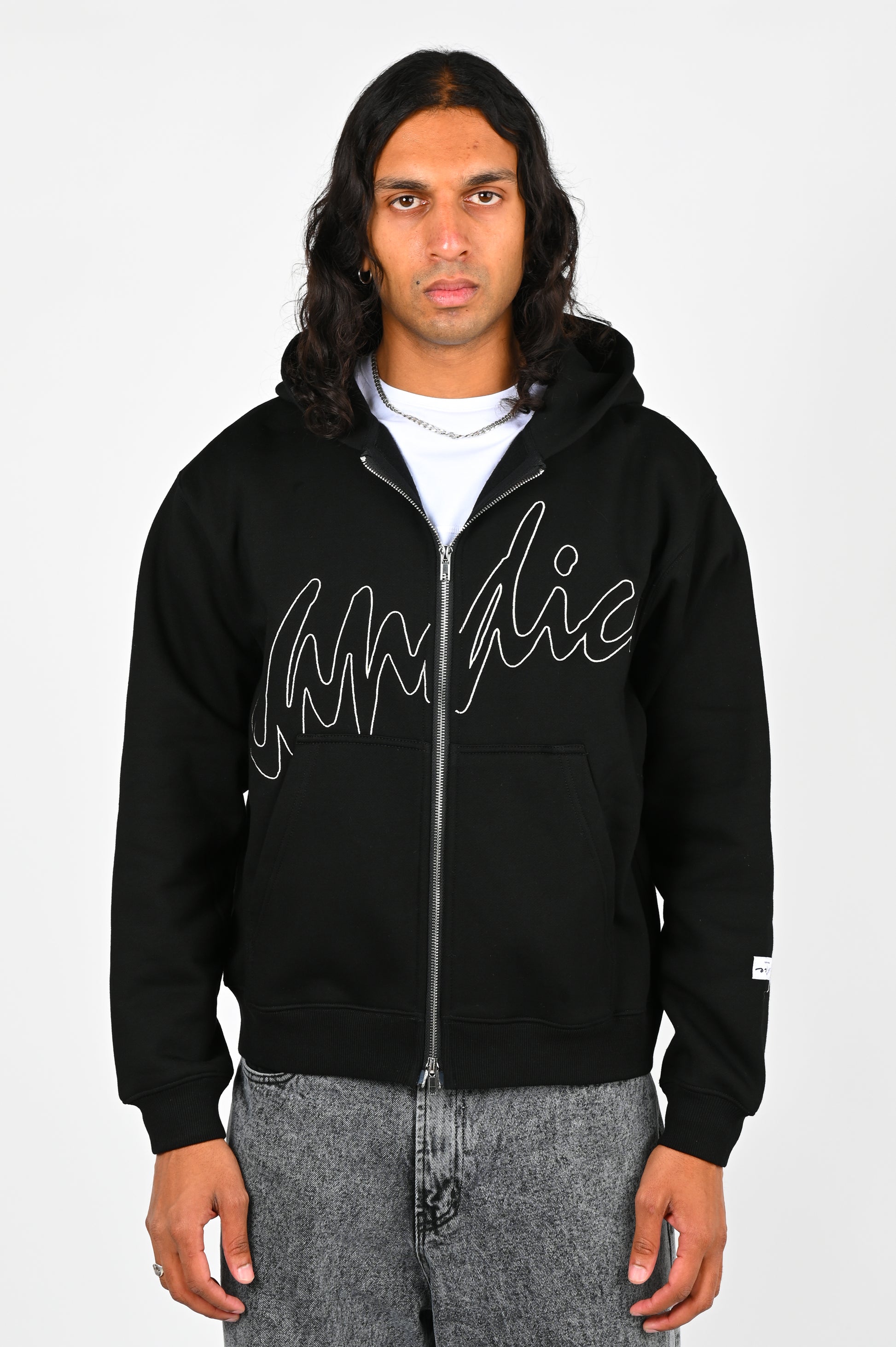 Candice 'After Hours' Full-Zip Hooded Sweatshirt in Black