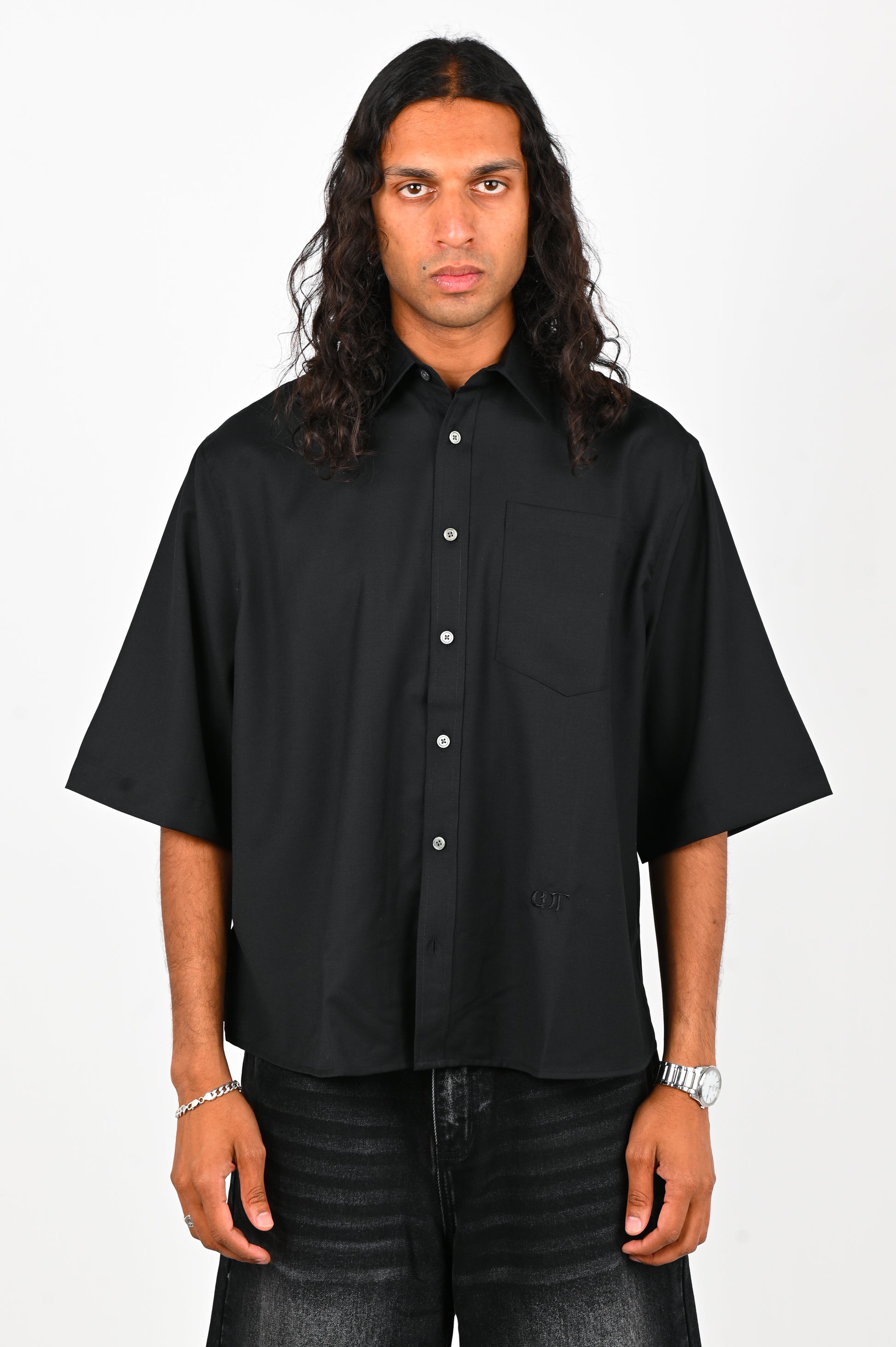 Checks Generous Shirt in Black