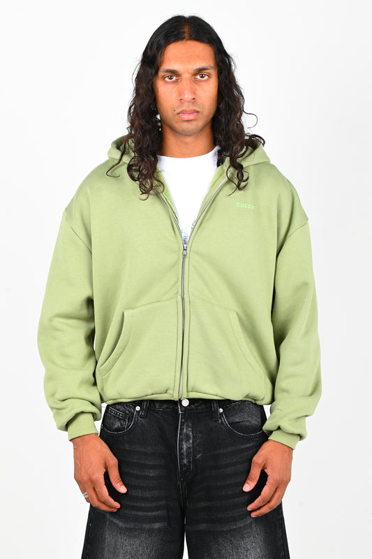 Checks Classic Zip Hoodie in Celery