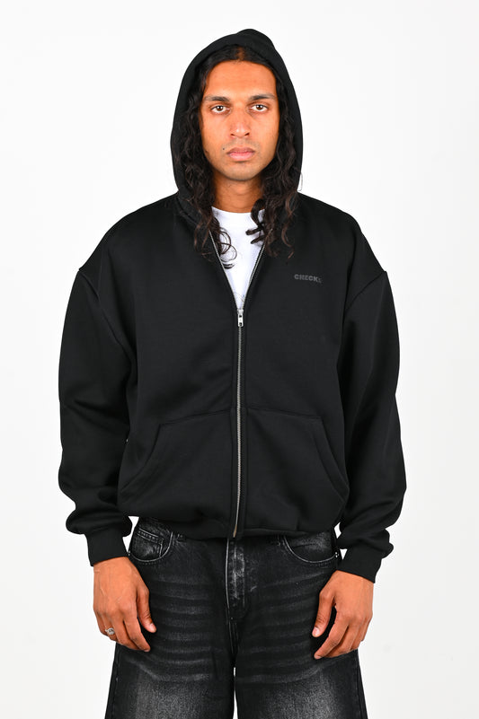 Checks Classic Zip Hoodie in Black