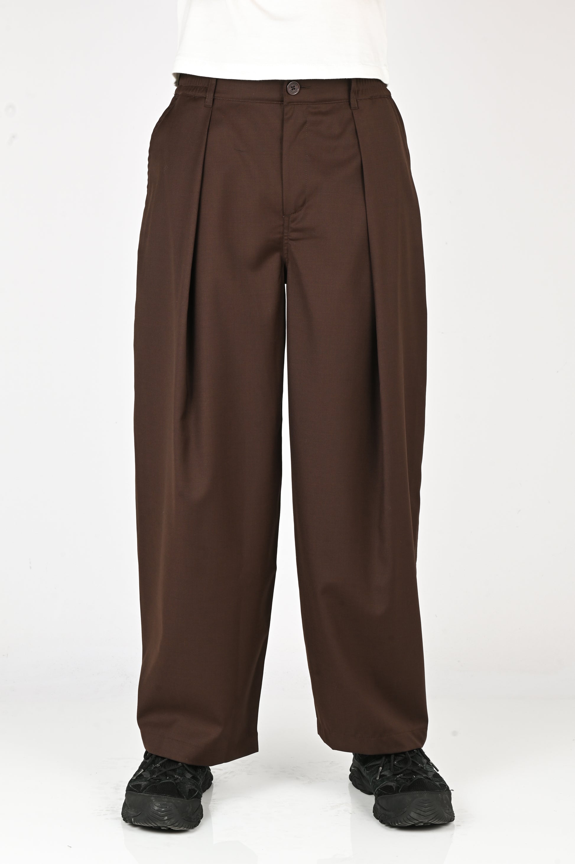 Checks 'Hakama' Pants in Cocoa Wool