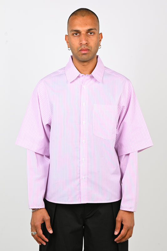 Checks Downtown Layered Shirt in Pink Stripe