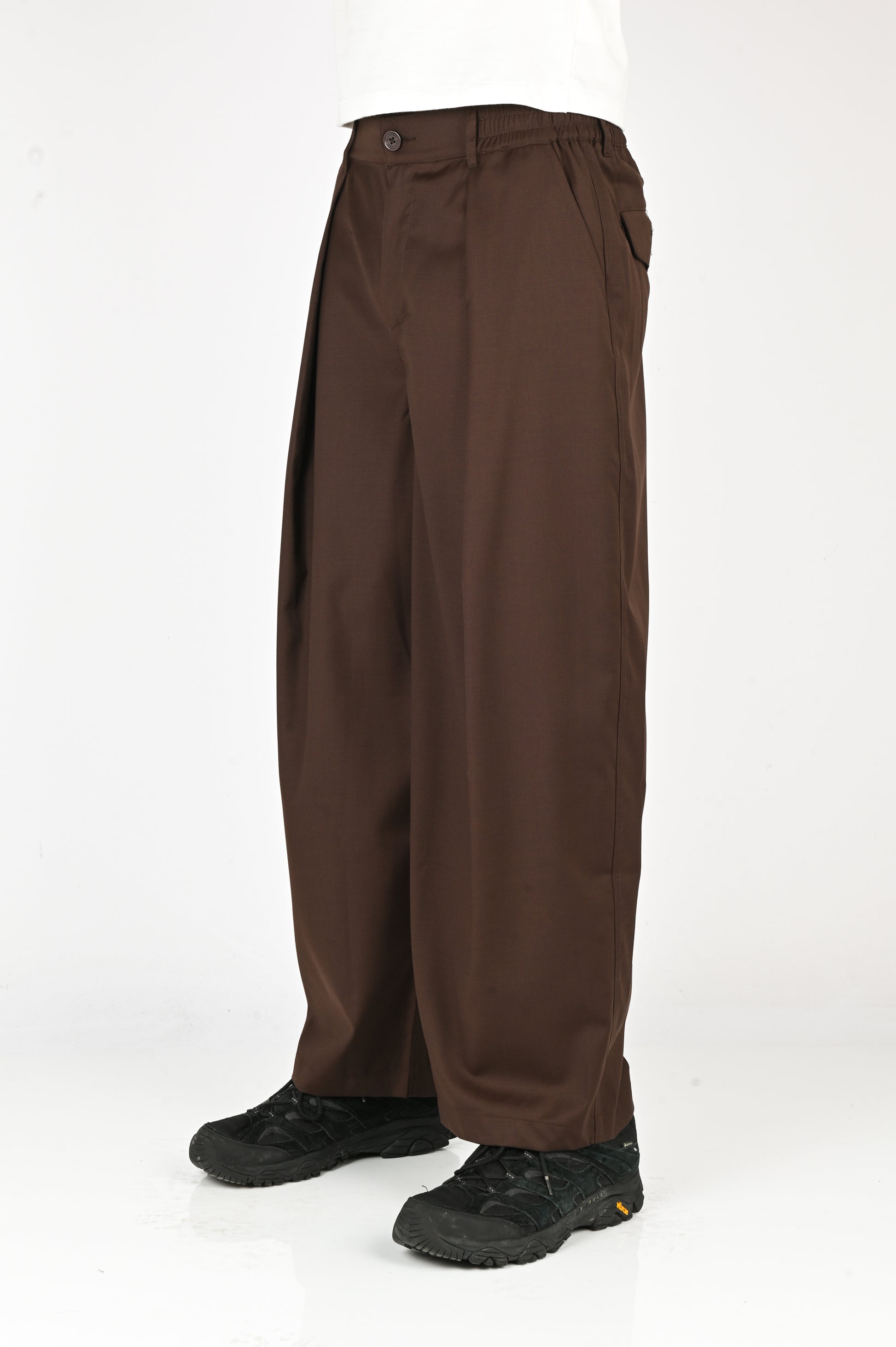 Checks 'Hakama' Pants in Cocoa Wool