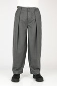 Checks 'Hakama' Pants in Charcoal Pinstripe