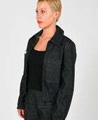 Madre Natura 'Fig' Denim Bomber Jacket