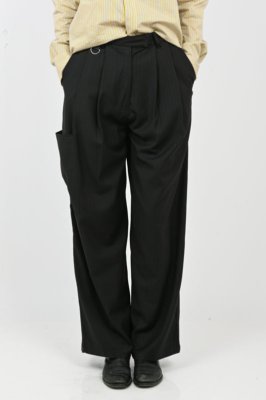 ESS·BEE Pinstripe Trouser in Black