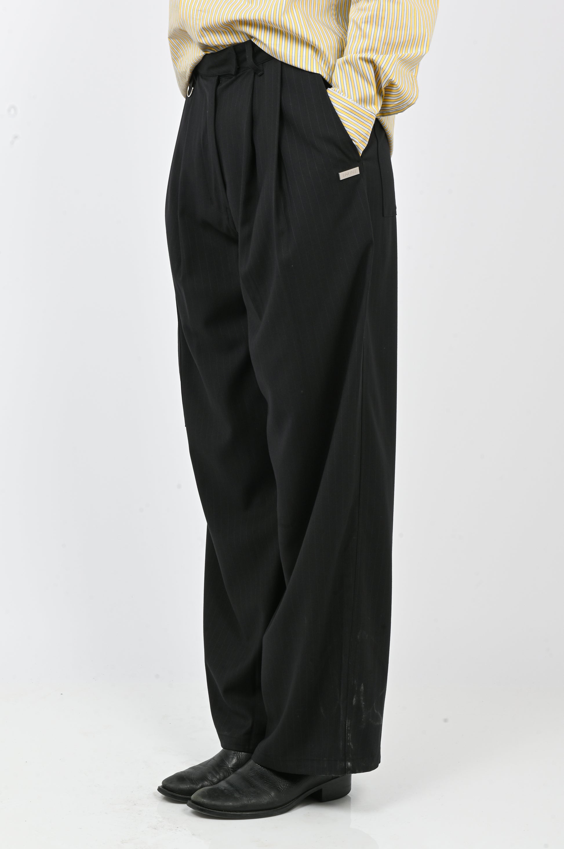 ESS·BEE Pinstripe Trouser in Black