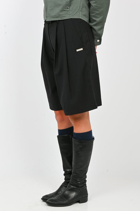 ESS·BEE Pinstripe Shorts in Black