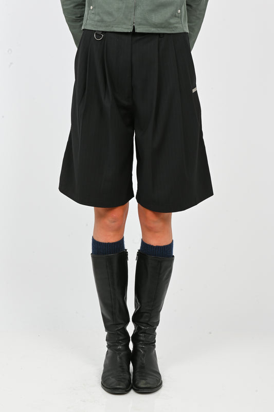 ESS·BEE Pinstripe Shorts in Black