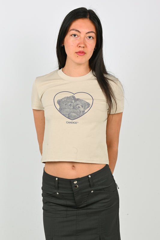 Candice 'Together' Baby Tee in Mushroom