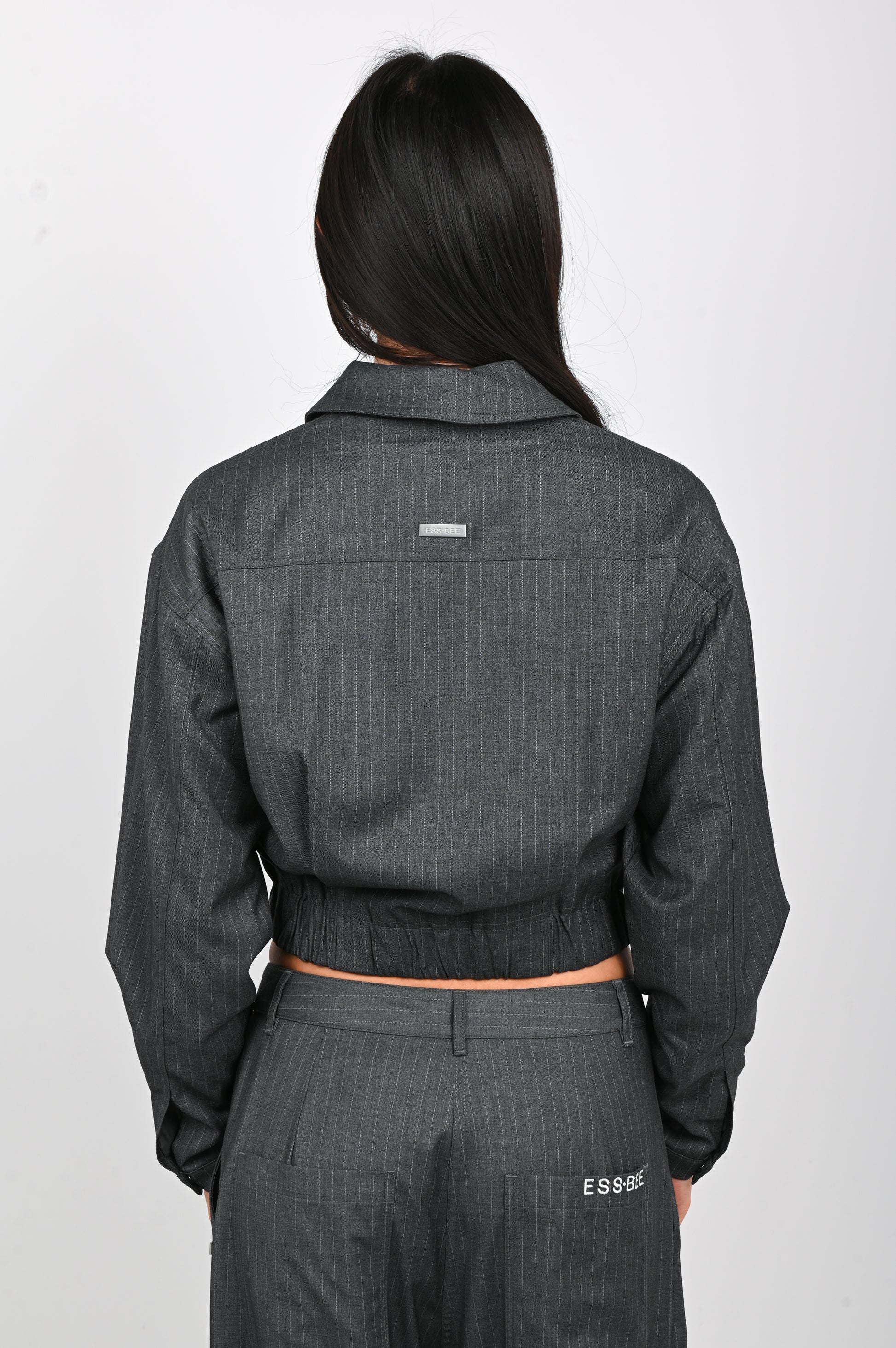 ESS·BEE Jacket in Grey Pinstripe