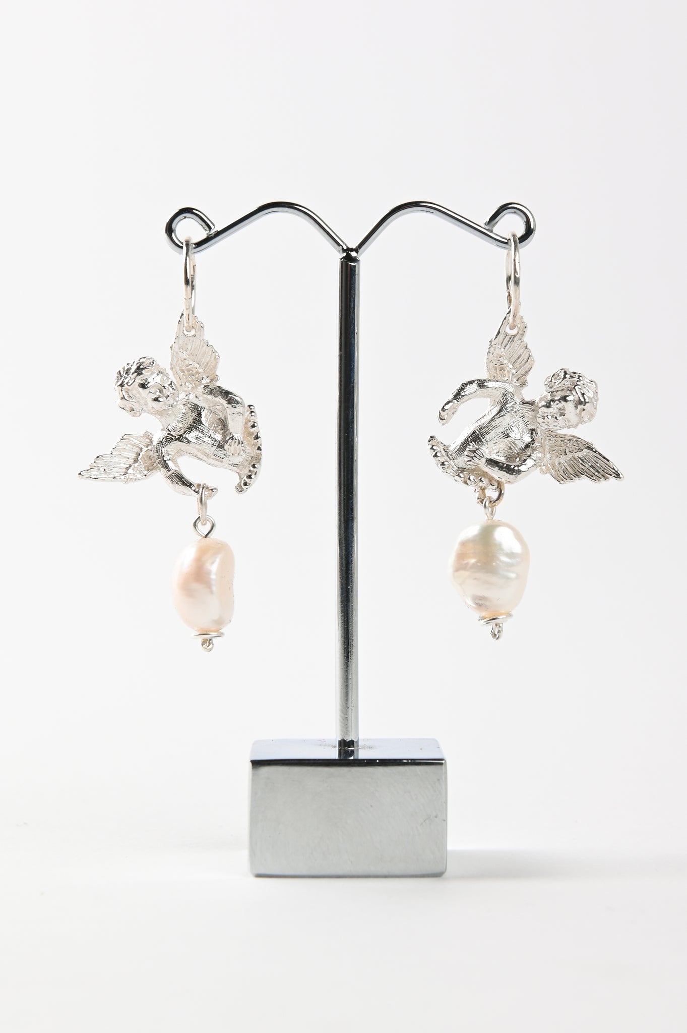 Sacreflux 'Angel and Pearl' Hoop Earrings