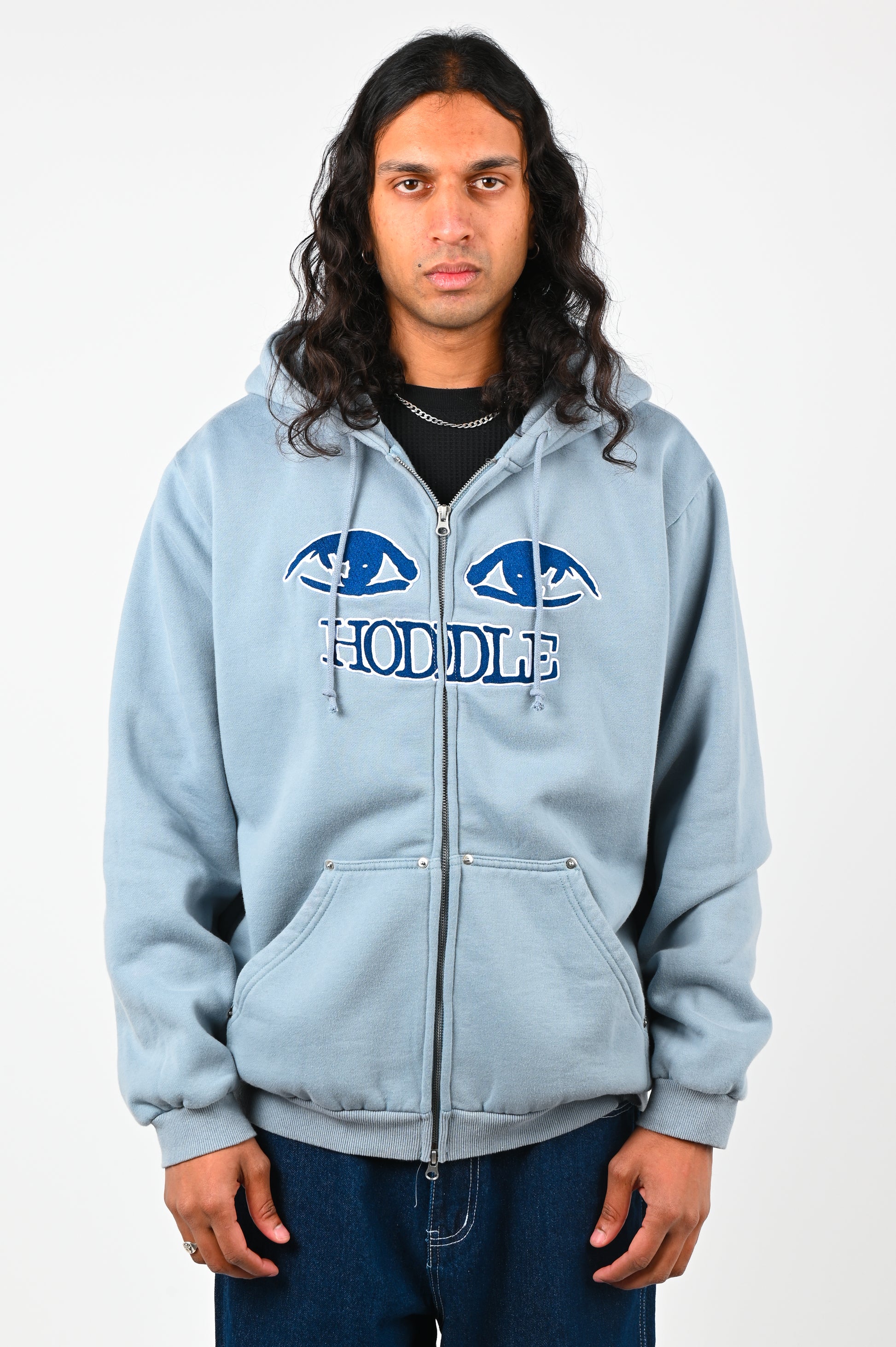 Hoddle 'Watcher' Zip Hood in Baby Blue