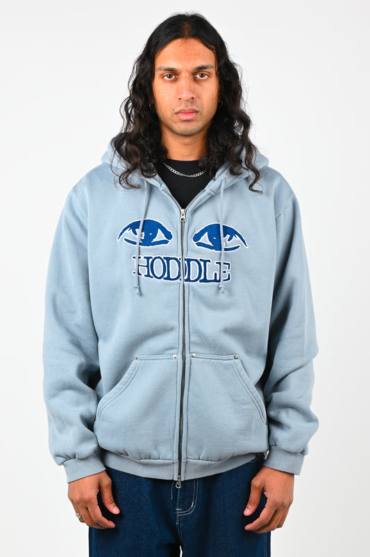 Hoddle 'Watcher' Zip Hood in Baby Blue