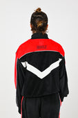 Hoddle Velour Track Top in Red