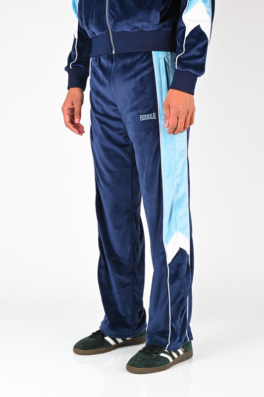 Hoddle Velour Trackpant in Blue