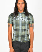 IDEN 'Tartan' Hooded Knit Logo Shirt