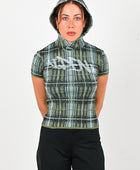 IDEN 'Tartan' Hooded Knit Logo Shirt