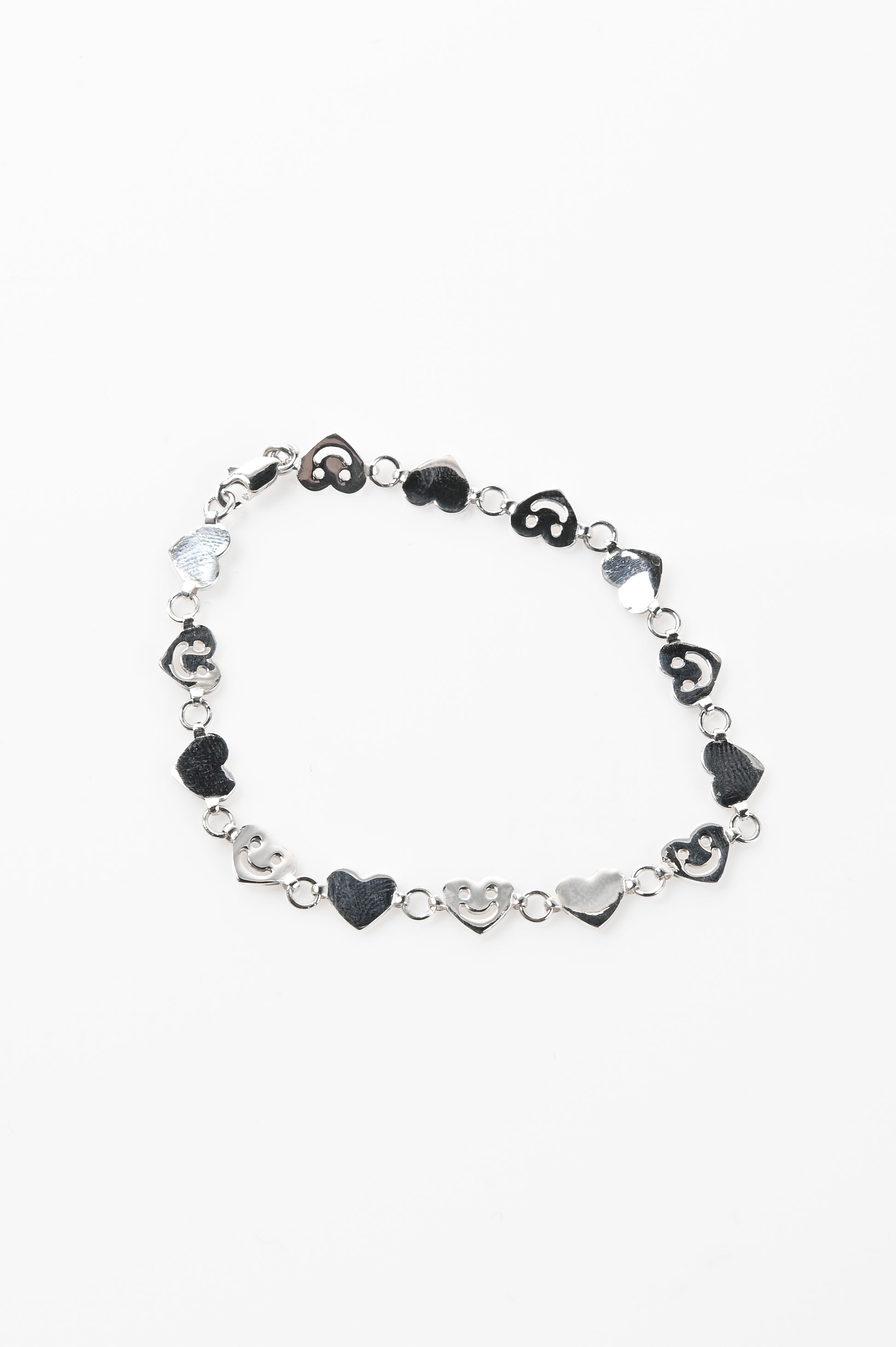 Jake Cheeseman Silver 'Smiley Heart' Bracelet